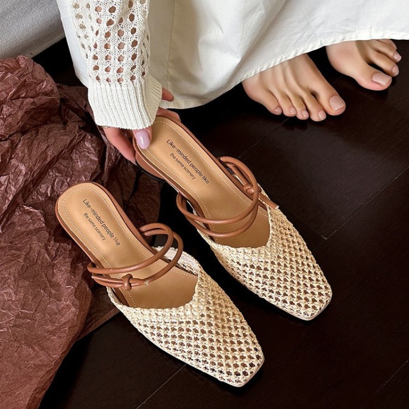 Vintage Old Fashion - YUYIN Vintage Woven Slip-on Toe Half