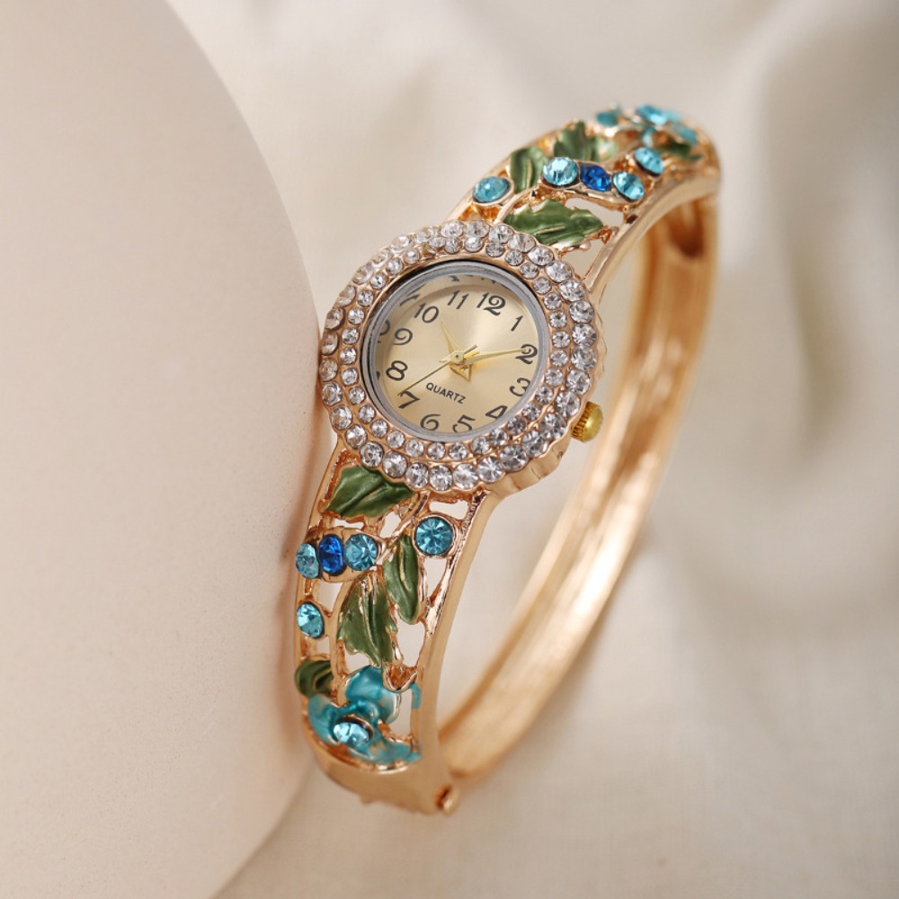 Vintage Fashion Week - Rich In Flowers Vintage Watch Rhinestone