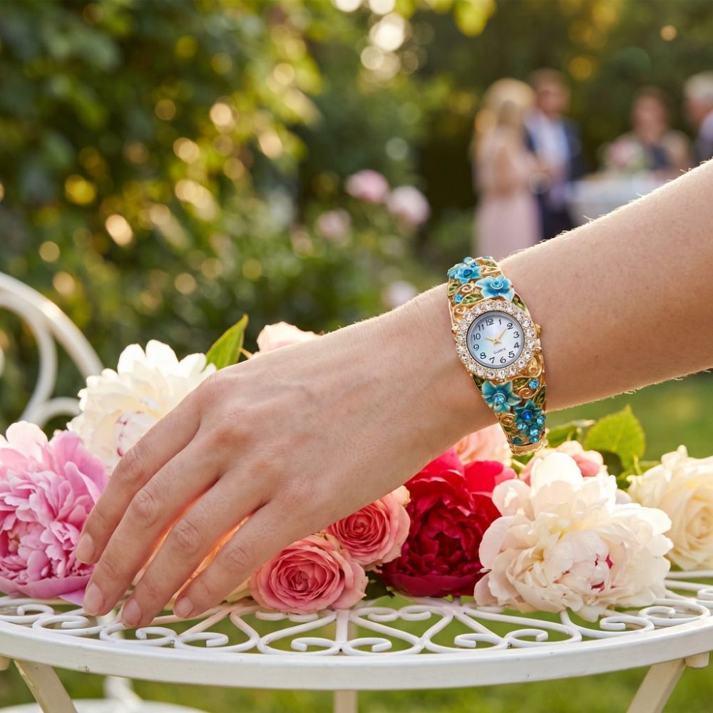 Vintage Fashion Week - Rich In Flowers Vintage Watch Rhinestone