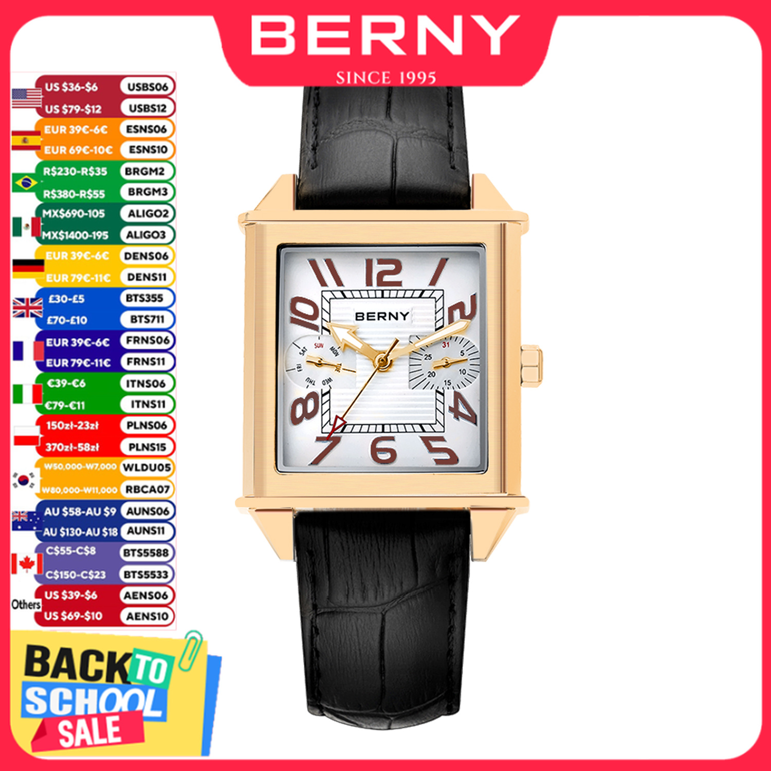 Vintage Fashion Week - BERNY 6P25 Quartz Watch for Men