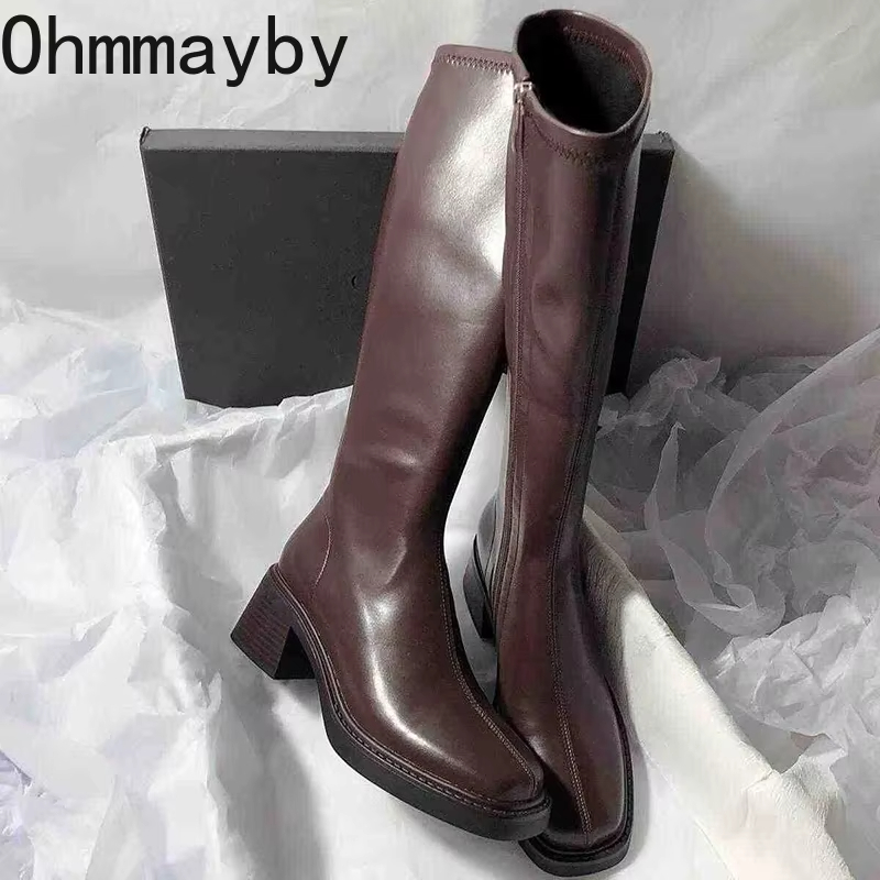 Vintage Fashion De - Vintage Thick Heel Women Knee High