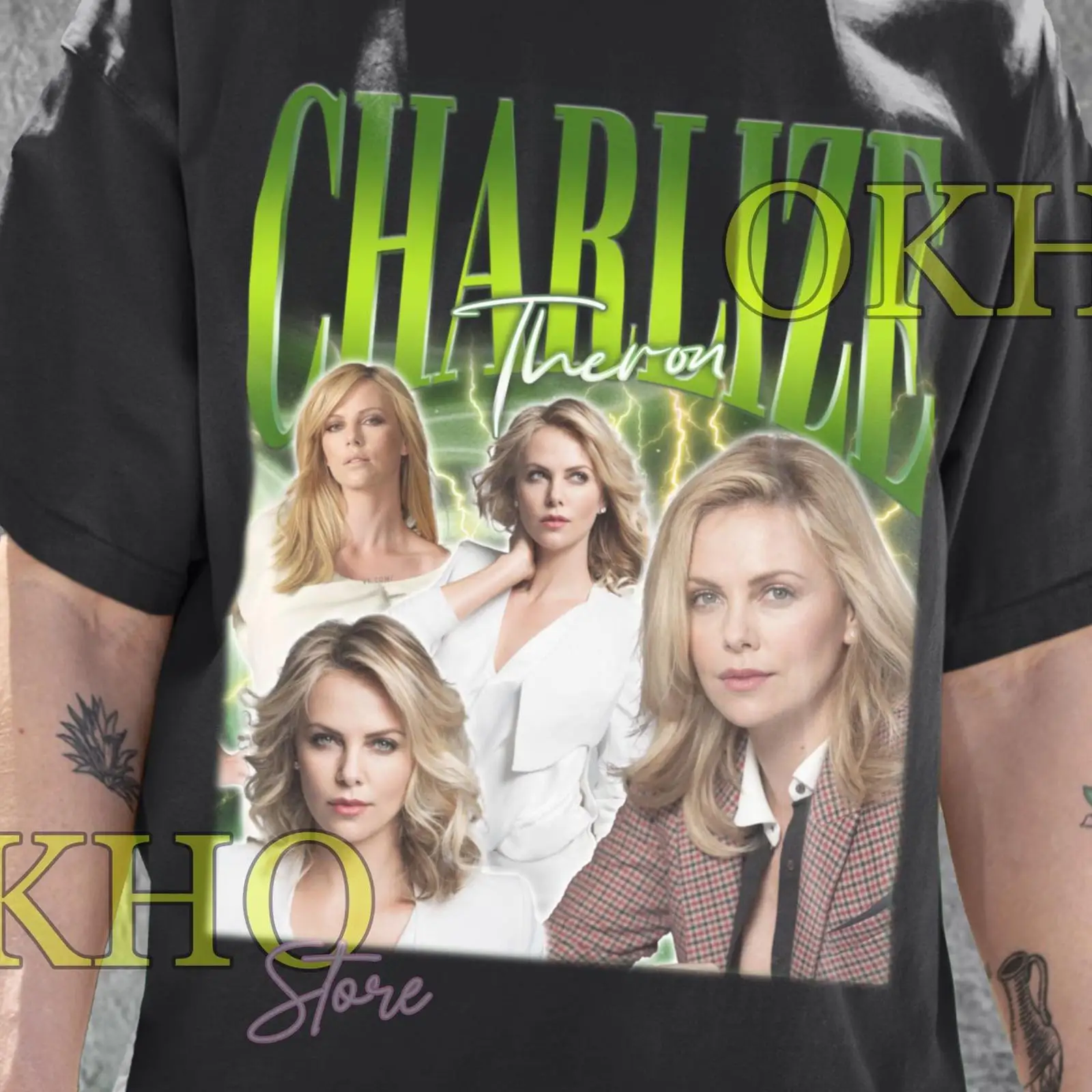 Vintage Fashion Collage - Charlize Theron Collage T Shirt vintage