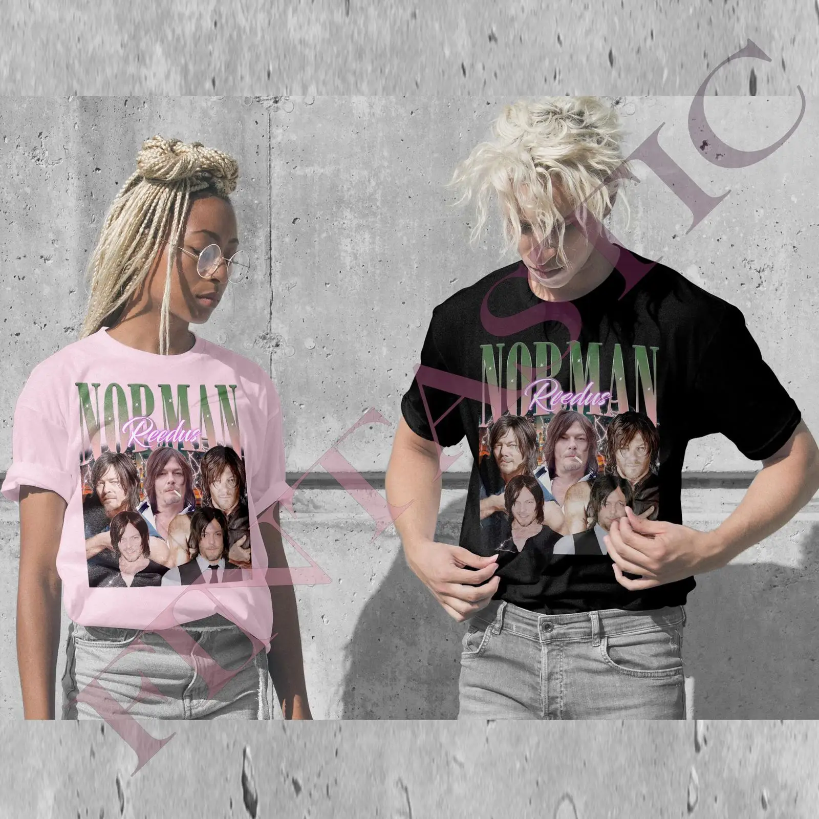 Vintage Fashion Collage - Norman Reedus T Shirt Vintage Collage