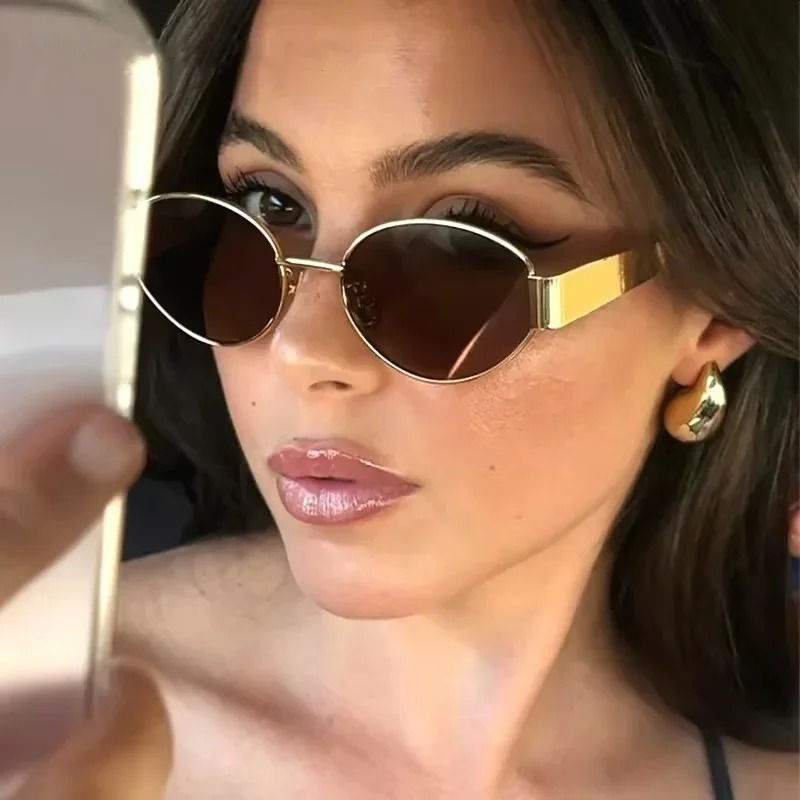 Vintage Fashion De - Advanced Metal Sunglasses Fashion Oval Eyewear