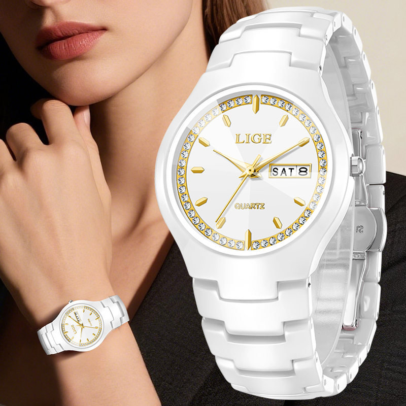 LIGE Ceramic Watch Elegant Wom - Vintage Fashion Week ulasan dan harga