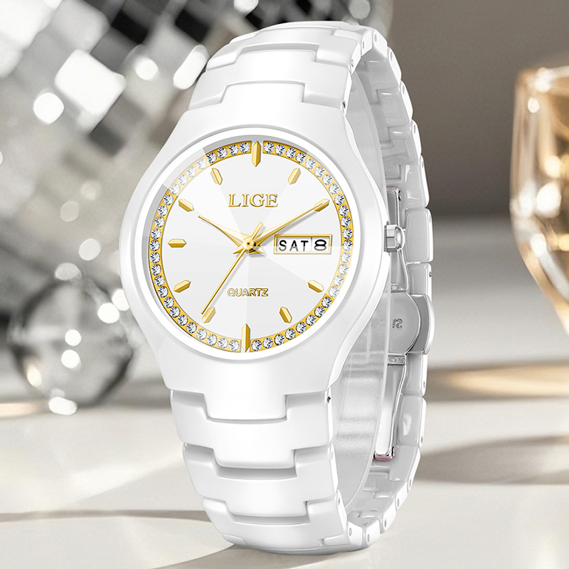 LIGE Ceramic Watch Elegant Wom - Vintage Fashion Week ulasan dan harga