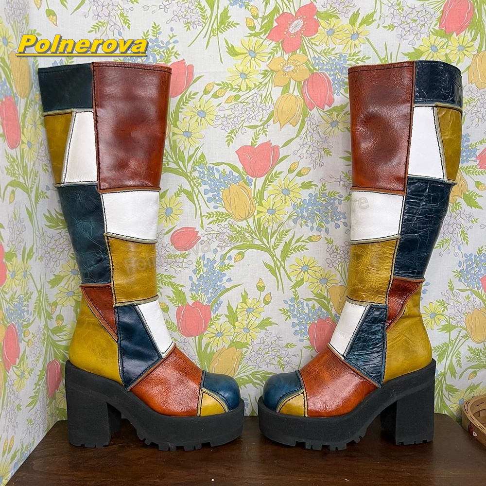 Women Retro Patchwork Leather  - Vintage Y2K ulasan dan harga
