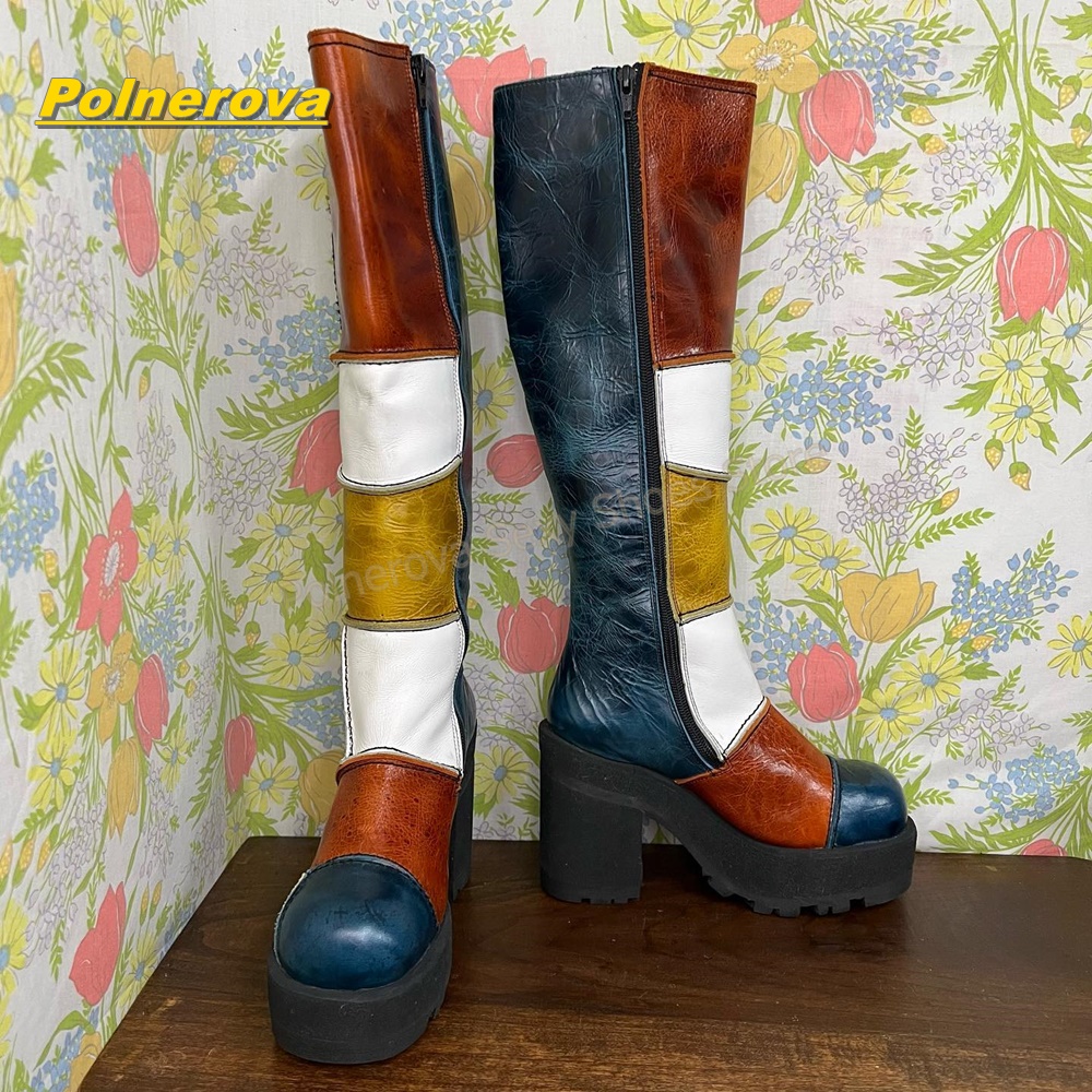 Women Retro Patchwork Leather  - Vintage Y2K ulasan dan harga