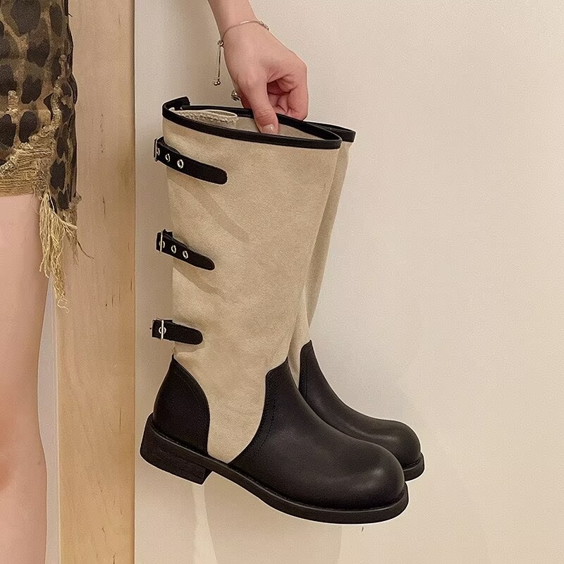 Vintage Spliced Block Heel Sho - Vintage Old Fashion ulasan dan harga