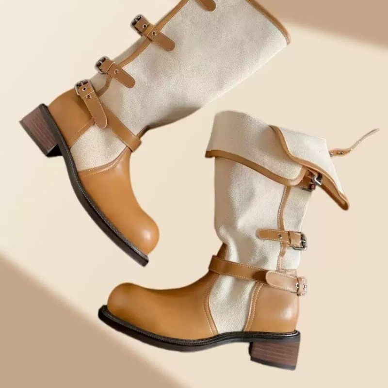 Vintage Spliced Block Heel Sho - Vintage Old Fashion ulasan dan harga