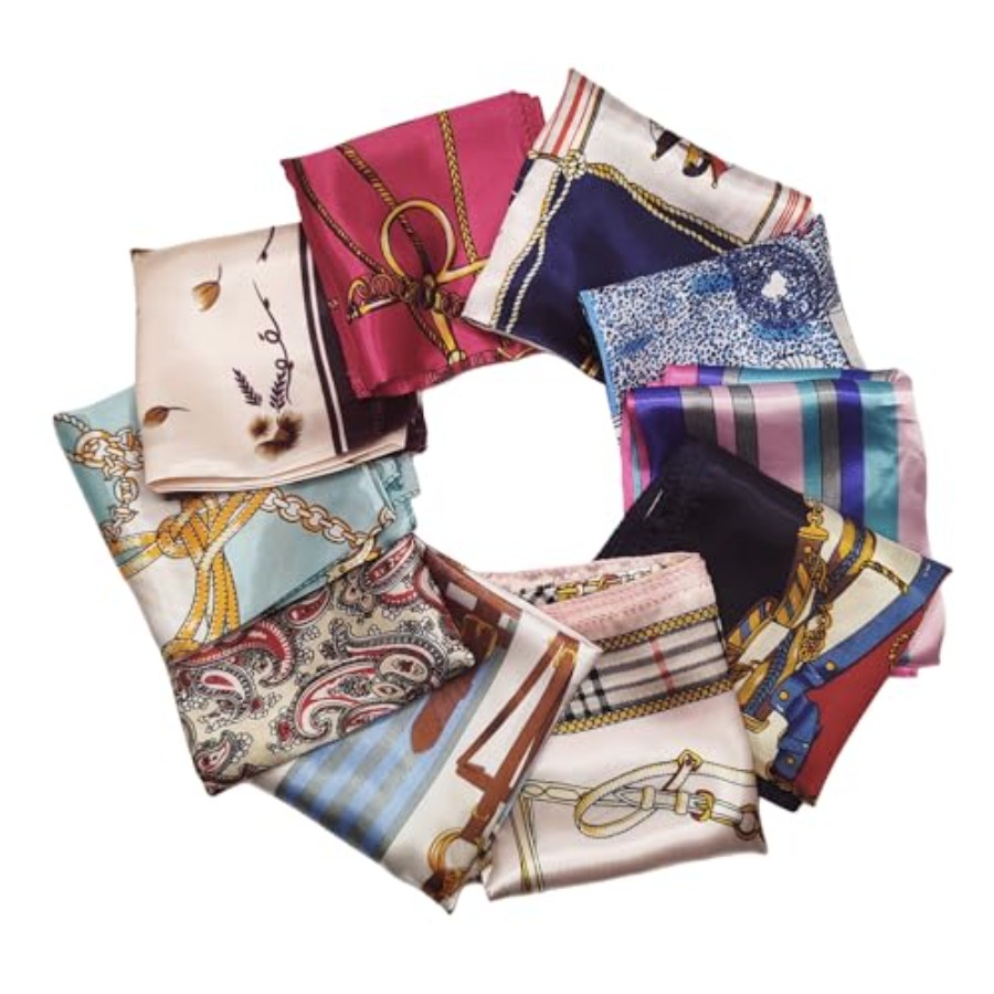 10 Pack 19.7in Women Satin Squ - Vintage Fashion Patterns ulasan dan harga