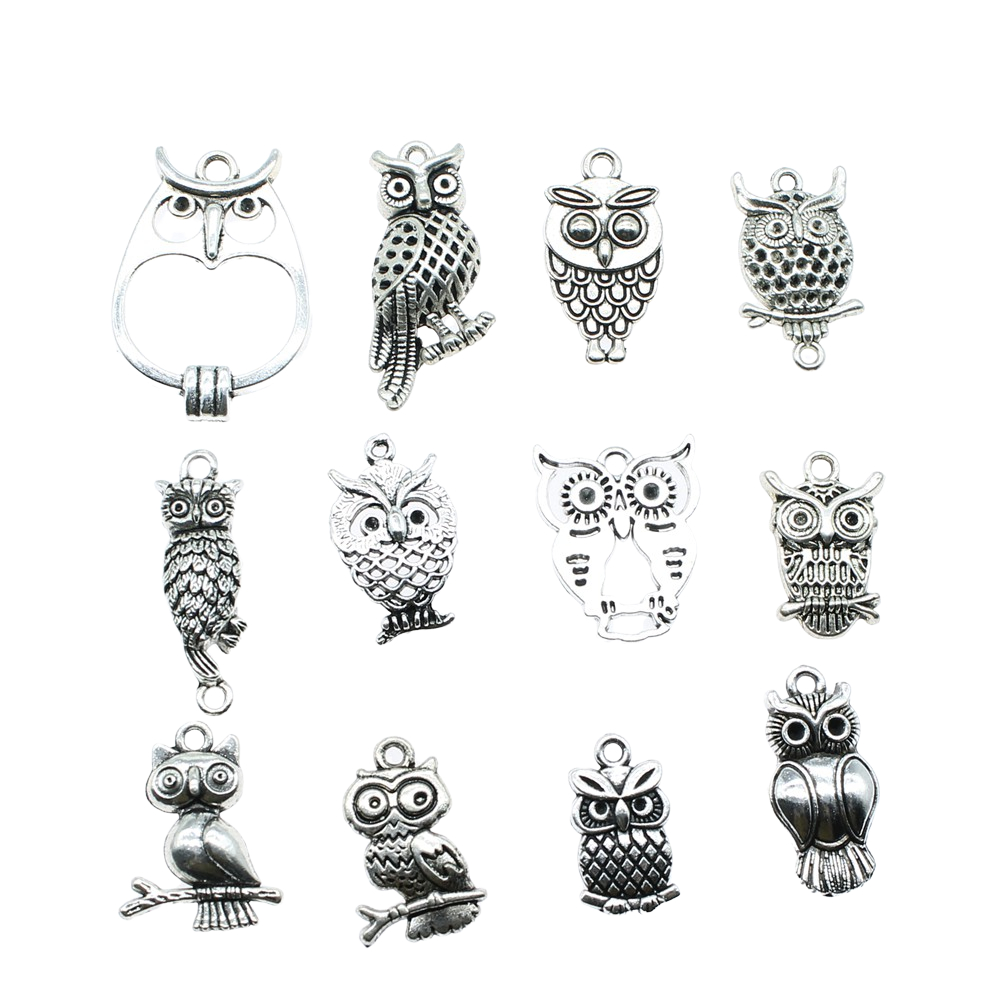 10pcs Charms Owl Antique Silve - Vintage Fashion Online ulasan dan harga