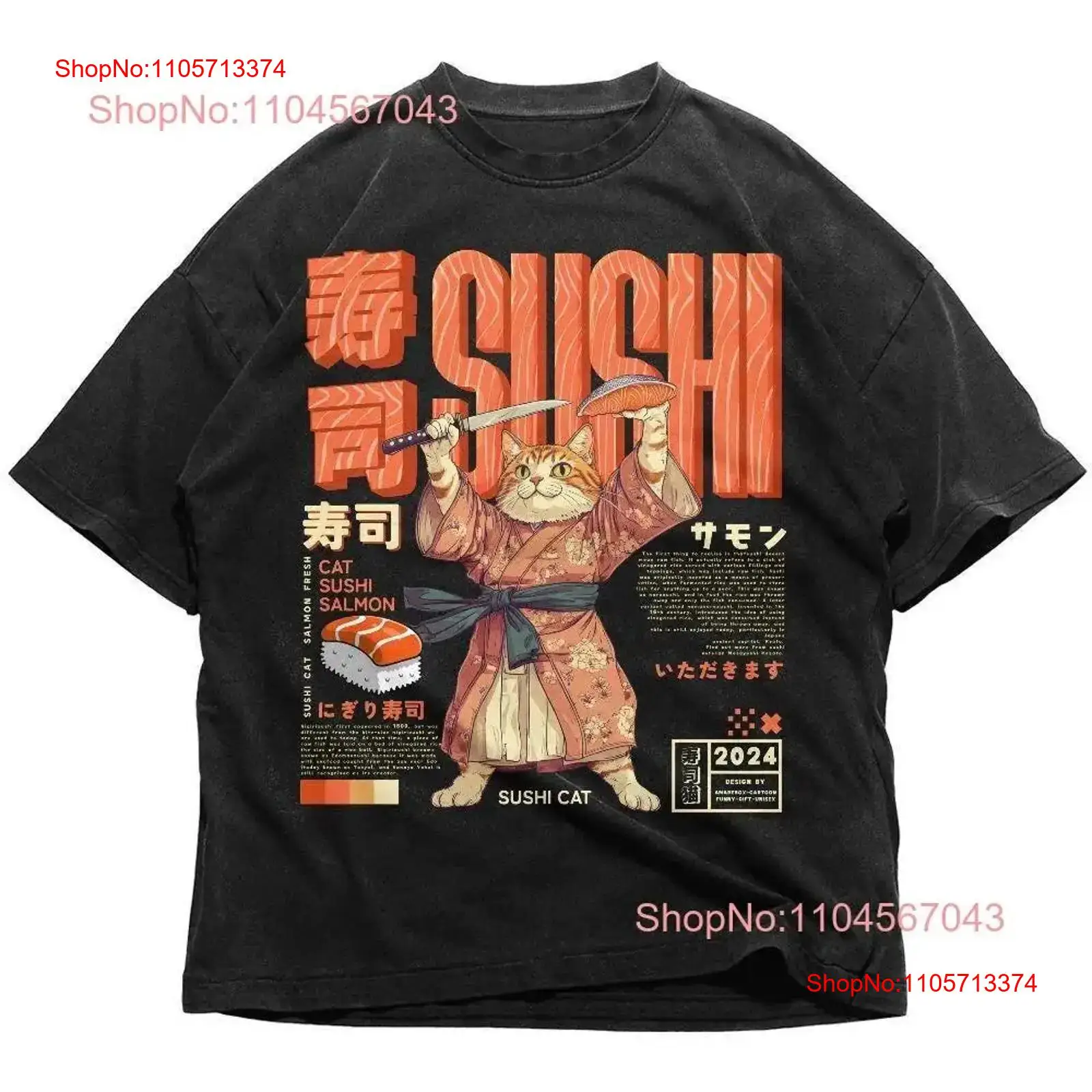 Sushi Cat Japanese T Shirt Ret - Vintage Fashion In Tokyo ulasan dan harga