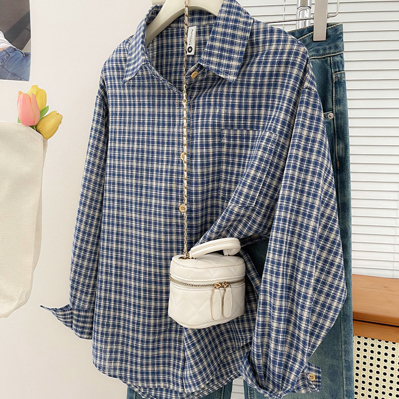 Korean-style Vintage Plaid Shi - Vintage Old Fashion ulasan dan harga