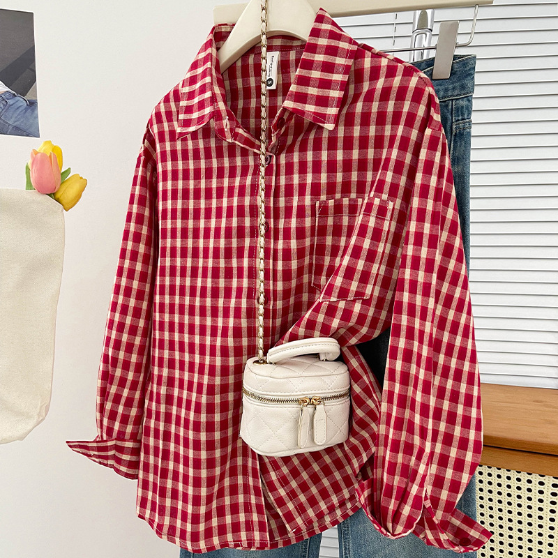 Korean-style Vintage Plaid Shi - Vintage Old Fashion ulasan dan harga