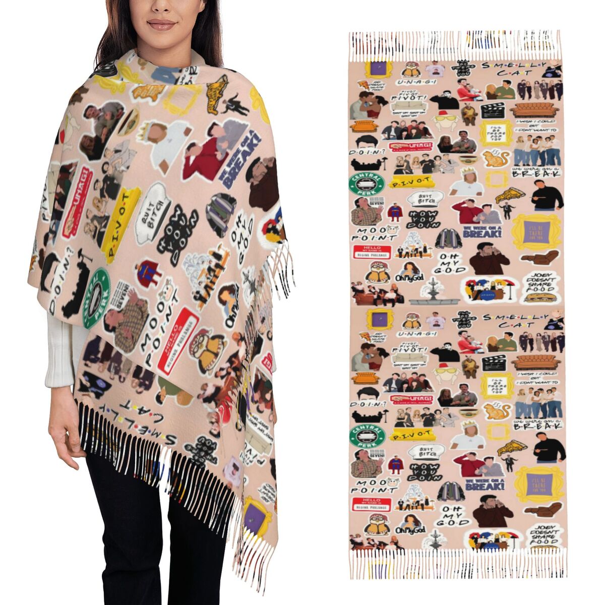 Vintage Friends TV Show Symbol - Vintage Fashion Collage ulasan dan harga