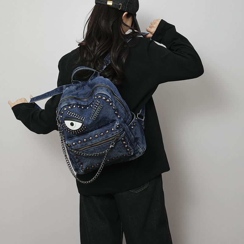 Vintage Denim Rivet Backpack W - Vintage Fashion Patterns ulasan dan harga