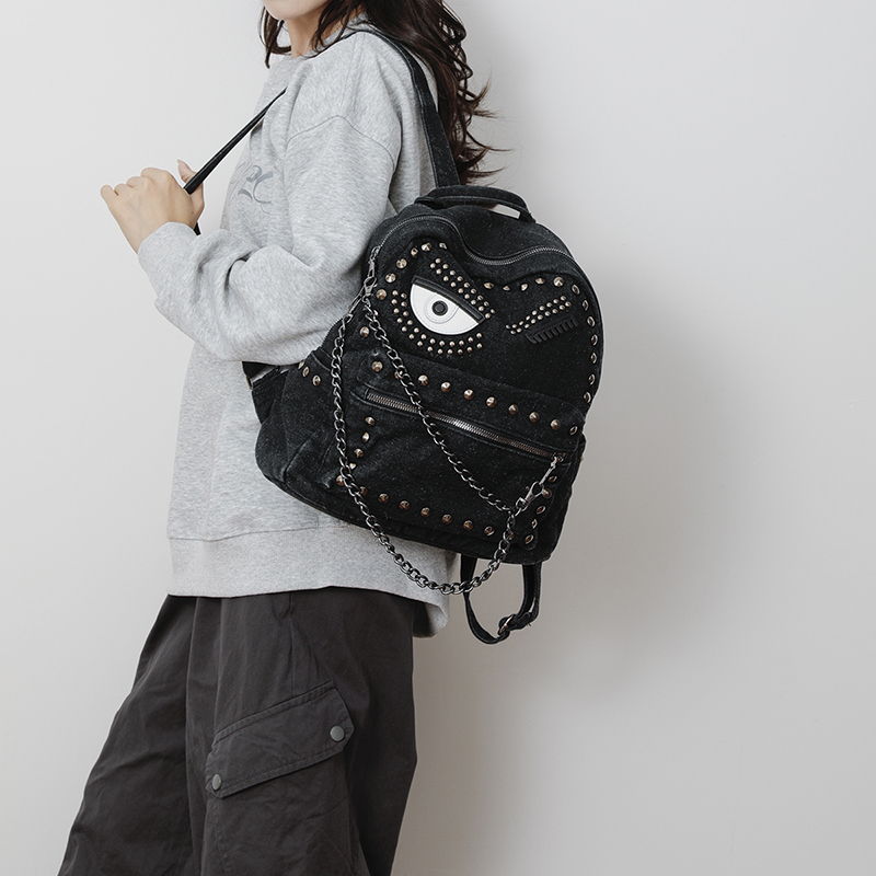 Vintage Denim Rivet Backpack W - Vintage Fashion Patterns ulasan dan harga