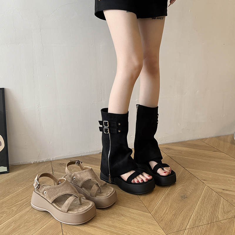 Women Suede Mid Calf Pants Boo - Vintage Old Fashion ulasan dan harga