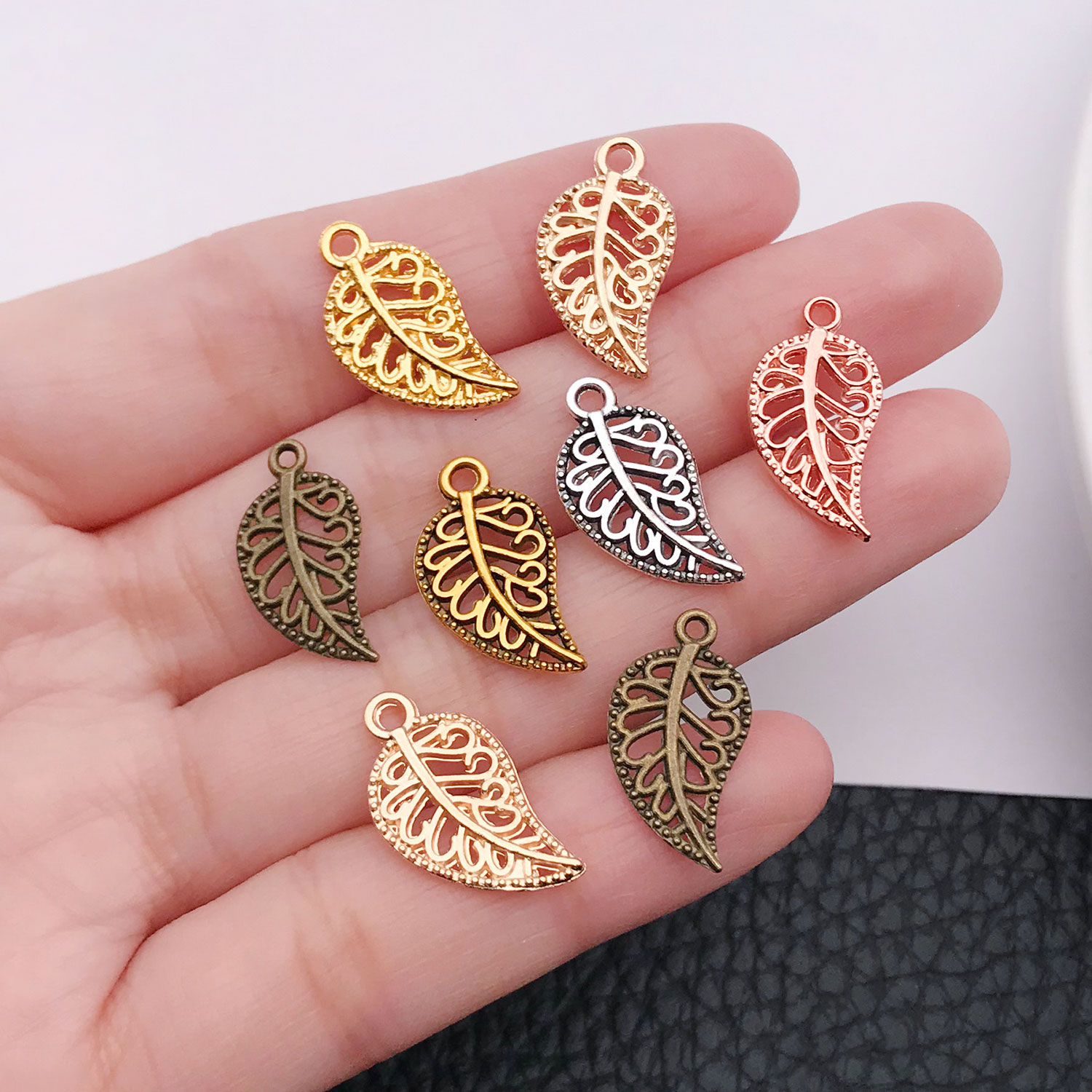 50/210 pcs Six-Color Leaf-Shap - Vintage Fashion Ornaments ulasan dan harga
