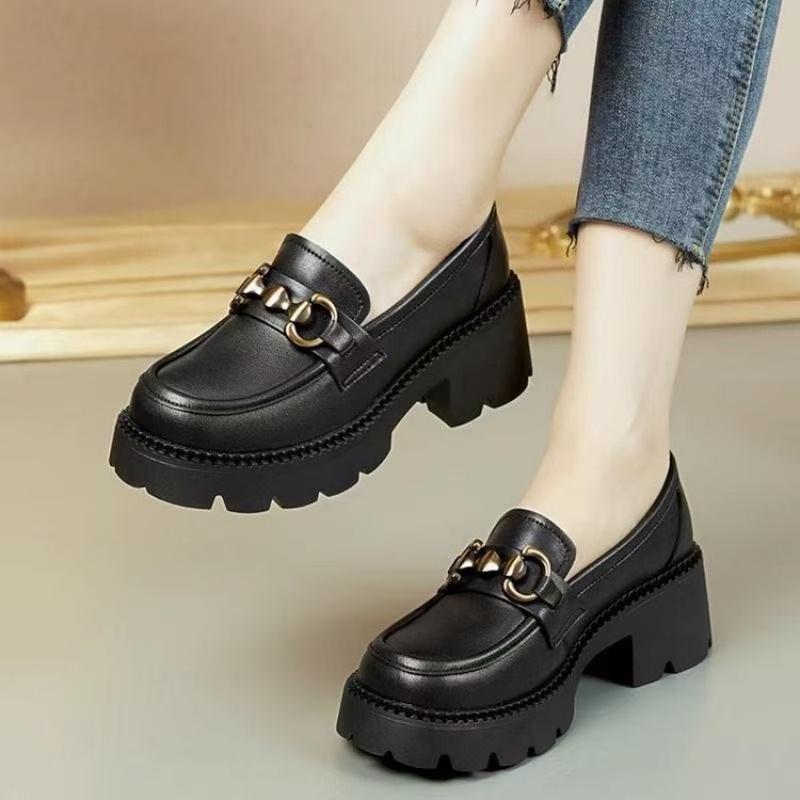New Thick Soled Loafers Women  - Vintage Old Fashion ulasan dan harga