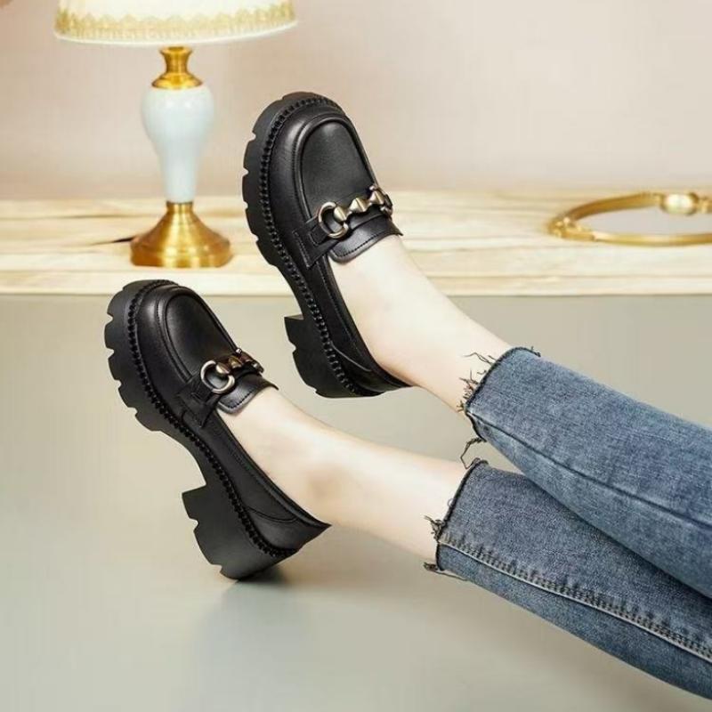 New Thick Soled Loafers Women  - Vintage Old Fashion ulasan dan harga