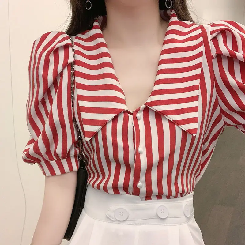 Fashion Striped Blusas Women S - Vintage Fashion De ulasan dan harga