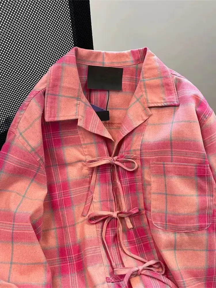 Y2k American Vintage Pink Plai - Vintage Fashion De ulasan dan harga