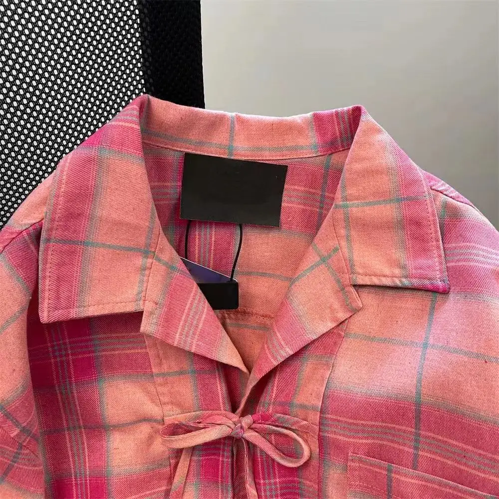 Y2k American Vintage Pink Plai - Vintage Fashion De ulasan dan harga