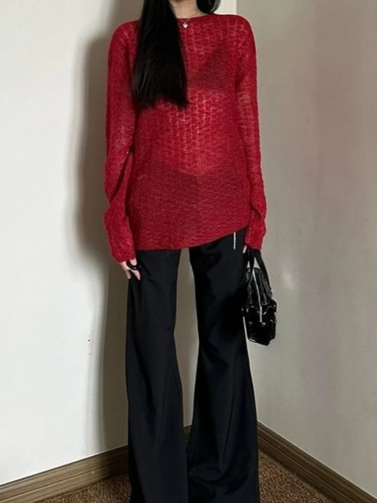 Y2K See-Through Knitted Women' - Vintage Y2K ulasan dan harga