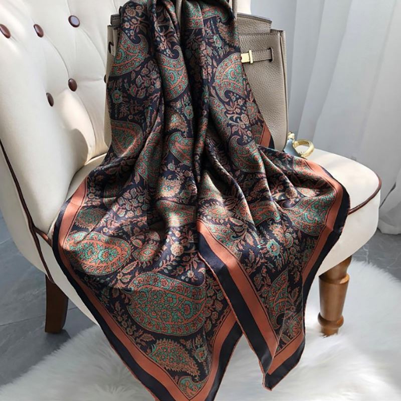 Paisley Print Square Scarf Vin - Vintage Fashion Patterns ulasan dan harga