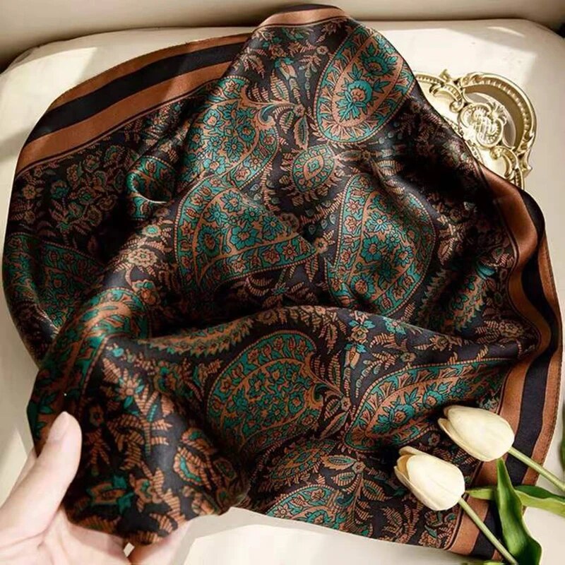 Paisley Print Square Scarf Vin - Vintage Fashion Patterns ulasan dan harga